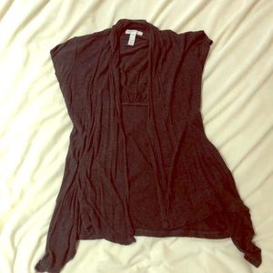 Grey short sleeve cardigan.  Size Medium